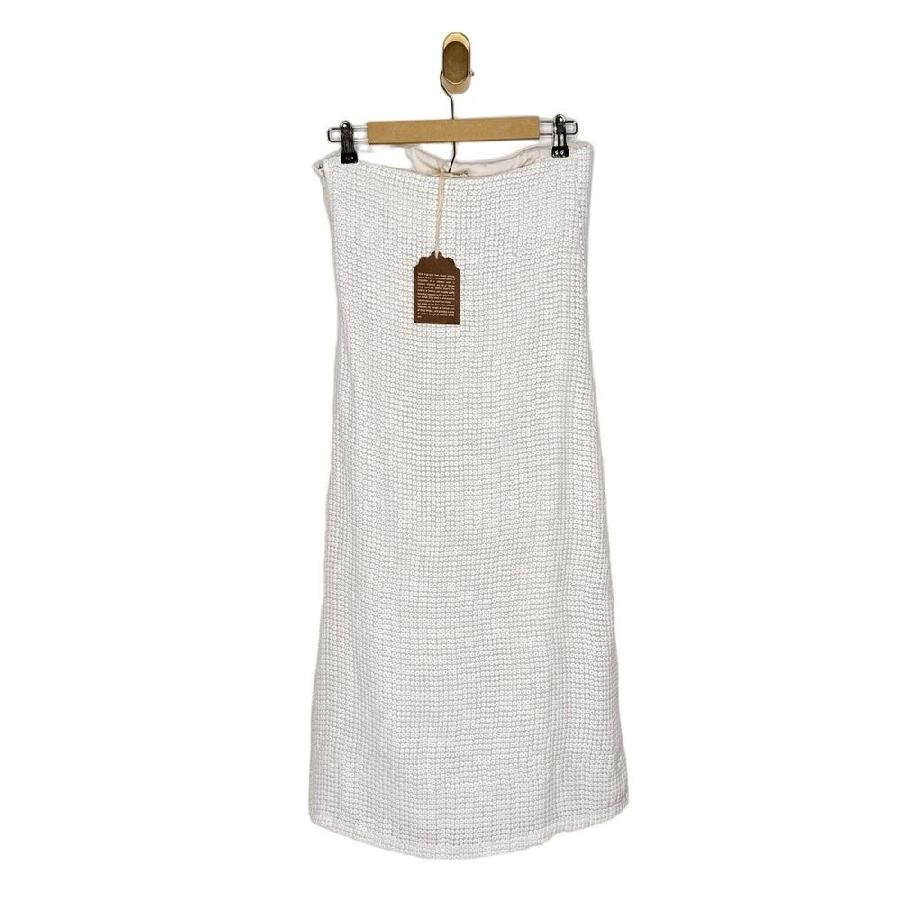 NWT Anthro Forever That Girl Strapless Slim Cream White Midi Dress Sequin Column - Picture 8 of 15